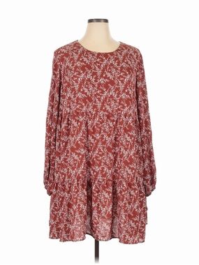 Floral Long Sleeve Tiered Dress